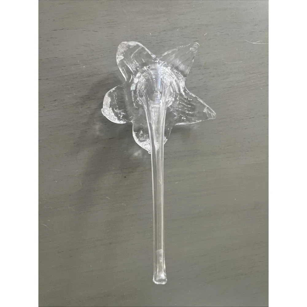 Flower Stem Bud Vase‎ Glass or Lily Paperweight, Elegant Vintage Centerpiece